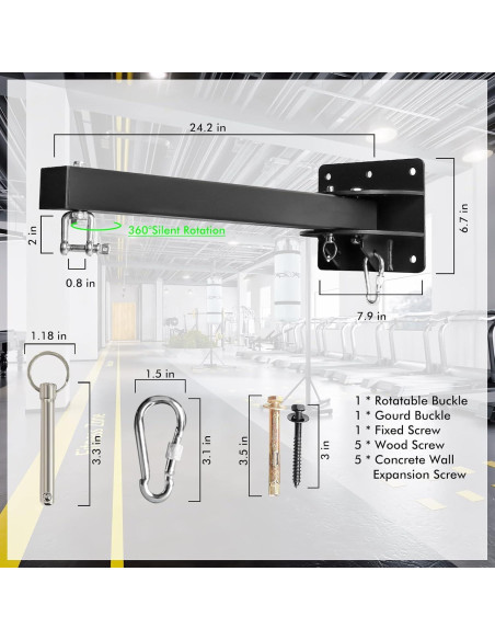 Soporte de Bolsa Pesada BEEYEO para Pared - Ajustable 408 kg