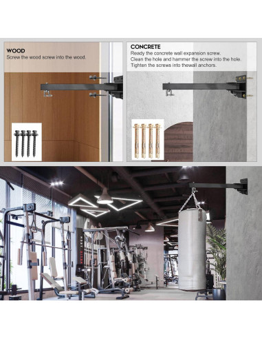 Soporte de Bolsa Pesada BEEYEO para Pared - Ajustable 408 kg