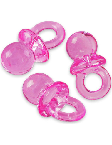 Mini Chupetes Acrílicos Super Z Outlet 144 Piezas Rosa