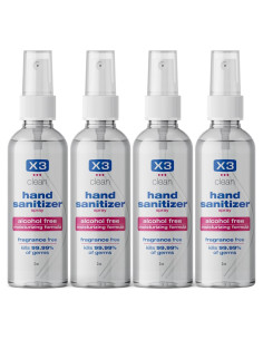Spray Desinfectante de Manos X3 Clean 59 ml Sin Alcohol Pack 4