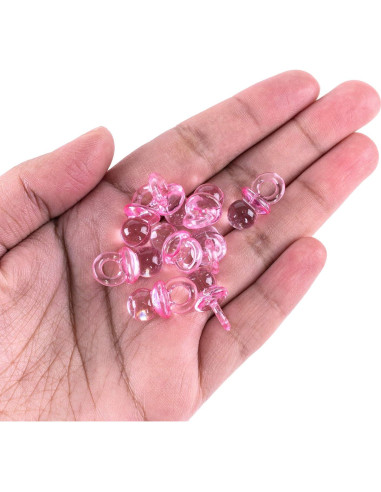 Mini Chupetes Acrílicos Super Z Outlet 144 Piezas Rosa