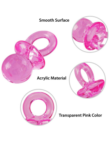 Mini Chupetes Acrílicos Super Z Outlet 144 Piezas Rosa