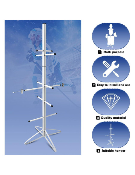 Soporte para Secar Equipos de Hockey Metal Dunzy 139.7 x 53.3 cm