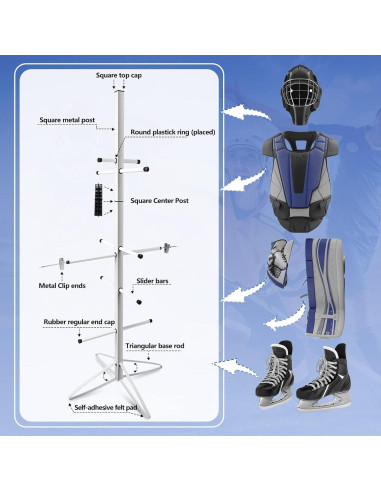 Soporte para Secar Equipos de Hockey Metal Dunzy 139.7 x 53.3 cm