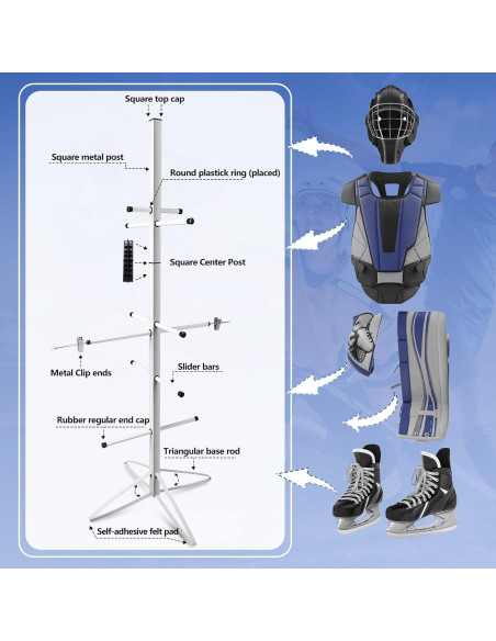 Soporte para Secar Equipos de Hockey Metal Dunzy 139.7 x 53.3 cm