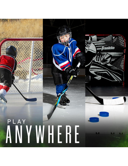 Discos de Hockey sobre Hielo Franklin Sports Juvenil Azul - Set de 3