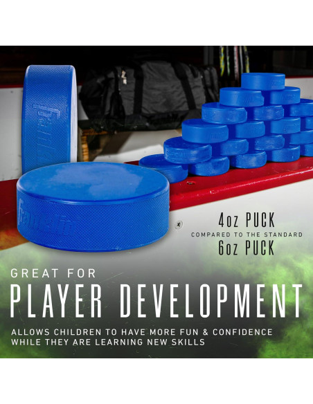 Discos de Hockey sobre Hielo Franklin Sports Juvenil Azul - Set de 3