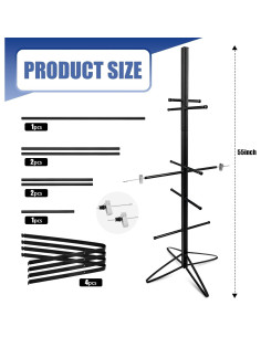Soporte para Secado de Equipos de Hockey Dunzy 139.7x55.9cm Negro 2