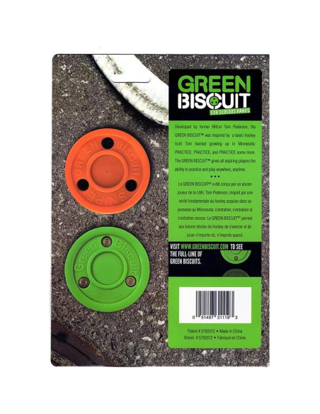 Pucks de Hockey Callejero Green Biscuit 2-Pack Original y Snipe