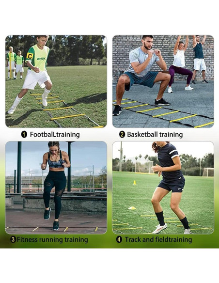 Conjunto de Entrenamiento de Agilidad LAMOOER 20 pies 12 Peldaños