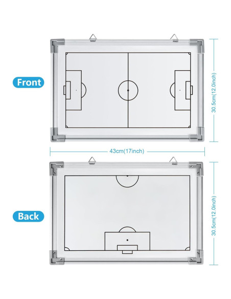 Pizarra de Fútbol Joyeee Doble Cara Impermeable 43x30.5cm