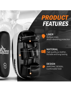 Escudo de Patada Curvado FIVING para Muay Thai y Boxeo 2