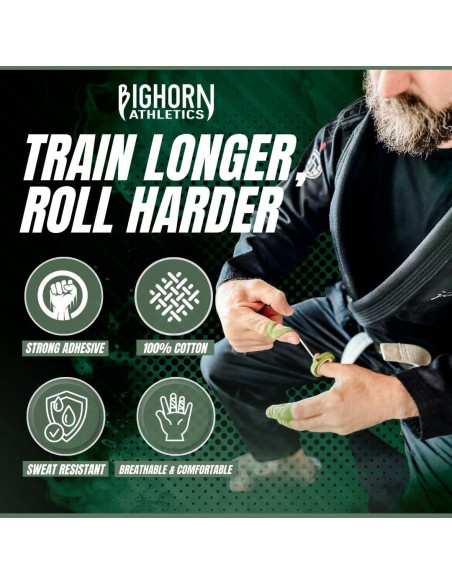 Cinta para Dedos Bighorn Athletics 0.76 cm x 13.72 m Verde Militar