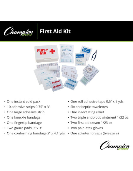 Kit de Primeros Auxilios Champion Sports - Estuche Blanco