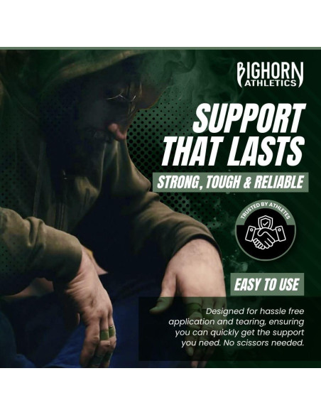Cinta para Dedos Bighorn Athletics 0.76 cm x 13.72 m Verde Militar