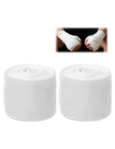 Envolturas de Mano de Boxeo Skrfren 3.1m Algodón Blancas 2pcs