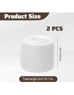 Envolturas de Mano de Boxeo Skrfren 3.1m Algodón Blancas 2pcs 2