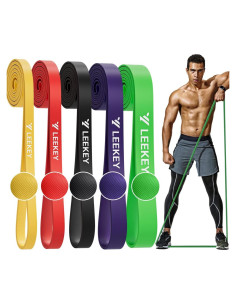 Bandas de Resistencia LEEKEY 5 Niveles para Ejercicio en Casa