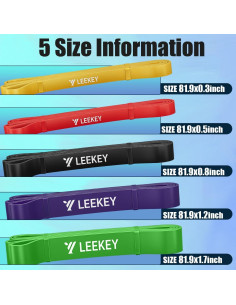 Bandas de Resistencia LEEKEY 5 Niveles para Ejercicio en Casa 2