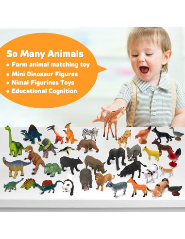 Juego de Emparejamiento de Animales Esoes 12 Figuras Educativas
