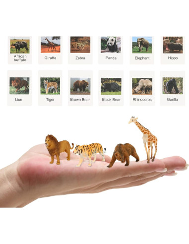 Juego de Emparejamiento de Animales Esoes 12 Figuras Educativas
