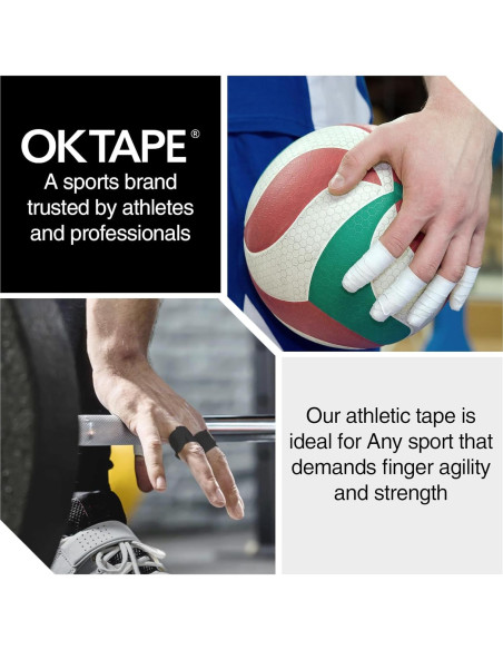 Cinta Atlética OK 8 Rollos 0.8 cm x 13.7 m para Dedos