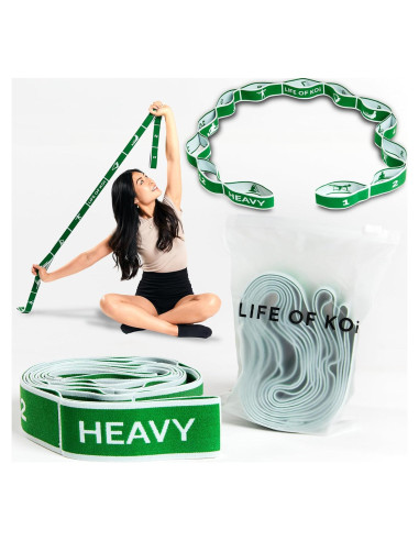 Correa de Estiramiento Vida de Koi 150 cm con Asas Verde