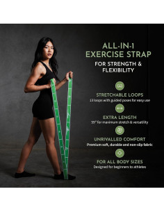Correa de Estiramiento Vida de Koi 150 cm con Asas Verde 2