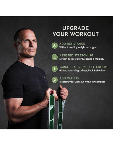 Correa de Estiramiento Vida de Koi 150 cm con Asas Verde