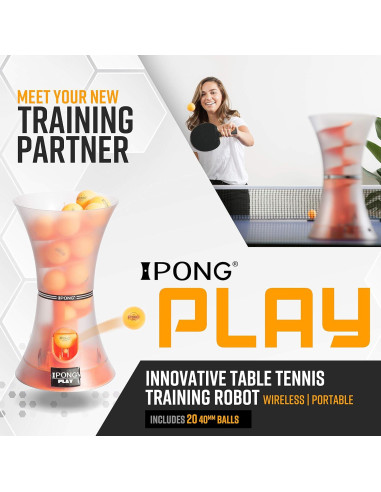 Robot Entrenador de Tenis de Mesa JOOLA iPong Play con 20 Pelotas ABS