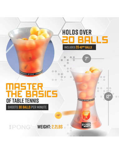 Robot Entrenador de Tenis de Mesa JOOLA iPong Play con 20 Pelotas ABS