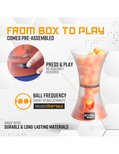 Robot Entrenador de Tenis de Mesa JOOLA iPong Play con 20 Pelotas ABS