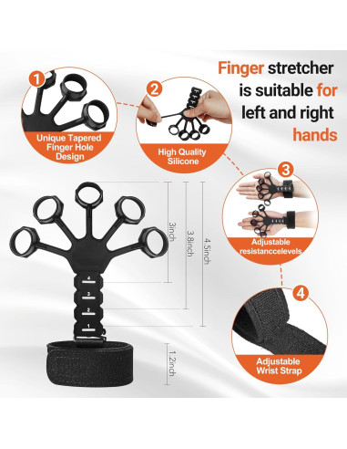 Kit de Entrenador de Fuerza de Agarre WATMAID 5 Piezas Ajustable