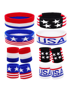 Juego de Bandas para el Sudor Sdfvsdg - 4 Piezas Bandera Americana