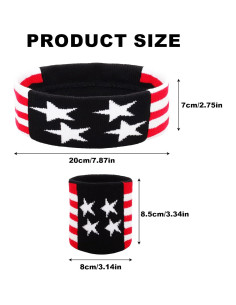 Juego de Bandas para el Sudor Sdfvsdg - 4 Piezas Bandera Americana 2