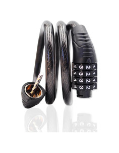 Candado de Cable Resettable Jokmae 80 cm 4 Dígitos Antirrobo