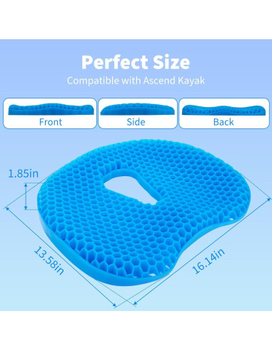 Cojín de Asiento para Kayak Fevbcnrj, Gel Grueso Transpirable