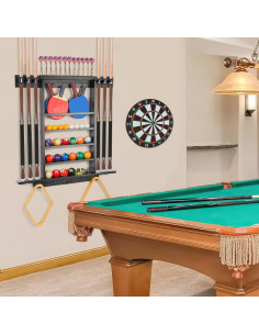 Soporte de Palos de Billar Onemacc 3-en-1 Madera Sólida 2