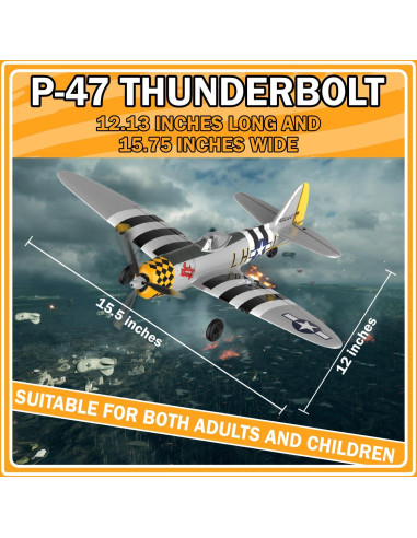 Avián RC ANBURI P47 Thunderbolt 35.56 cm Listo para Volar