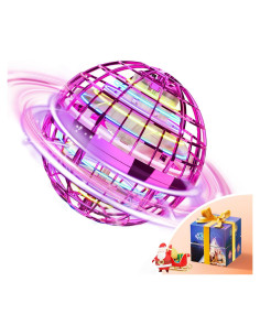 Bola Voladora TOMZON A32 Púrpura con Luz LED y Control Mano
