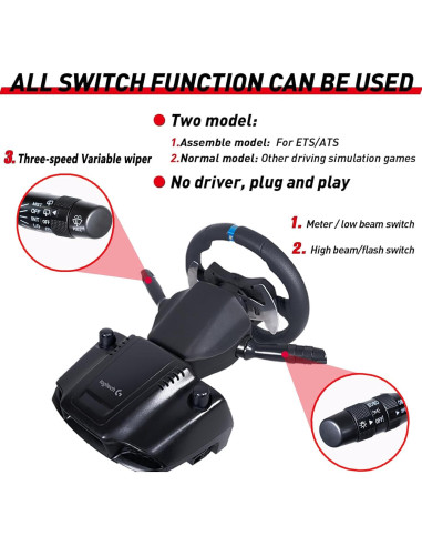Interruptor de Palanca de Limpiaparabris y Señal de Giro Logitech G27/G29/G920/G923