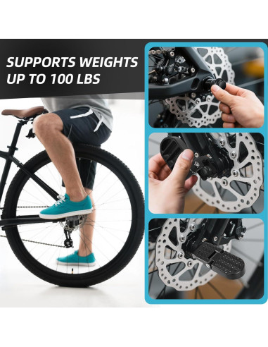 Pedales Traseros Plegables Shwsed para Bicicleta 15mm Antideslizantes