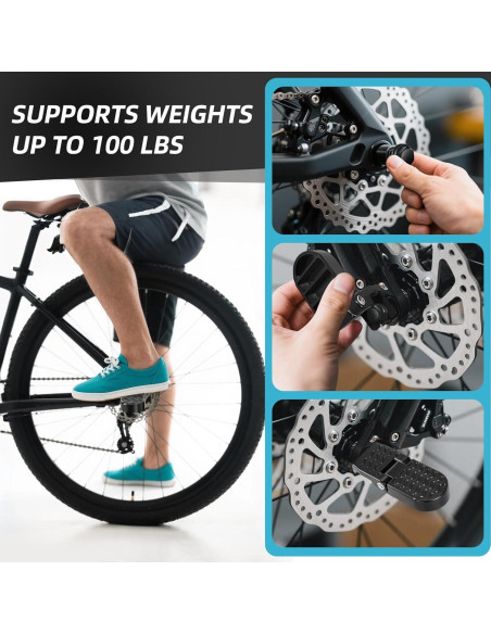 Pedales Traseros Plegables Shwsed para Bicicleta 15mm Antideslizantes