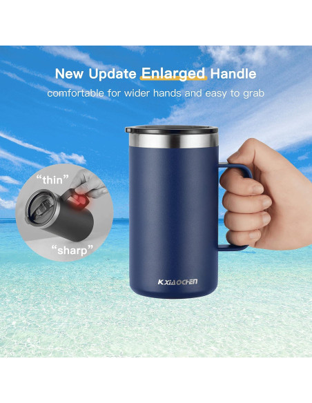 Taza de Café Aislada KXIAOCHEN 20oz Acero Inoxidable 2Pack