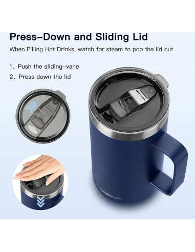 Taza de Café Aislada KXIAOCHEN 20oz Acero Inoxidable 2Pack