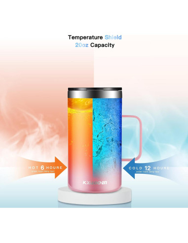 Taza de Café Aislada KXIAOCHEN 20oz Acero Inoxidable 2Pack
