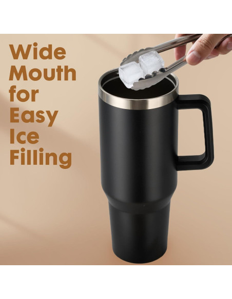 Paquete de 2 Tazas de 1.18L Aisladas Genérico con Asa y Popote