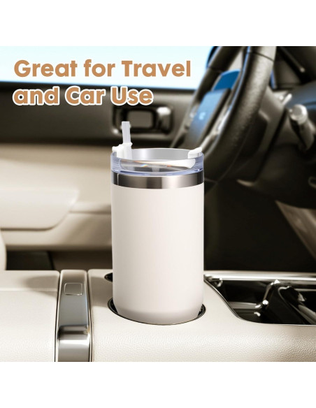 Paquete de 2 Tazas de 1.18L Aisladas Genérico con Asa y Popote