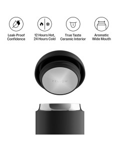 Taza de Café Fellow Carter 473 ml Aislada Doble Pared Negro 2
