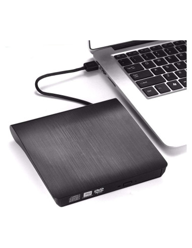 Unidad de CD externa YMY portátil USB3.0/USB-C 2 en 1 negra